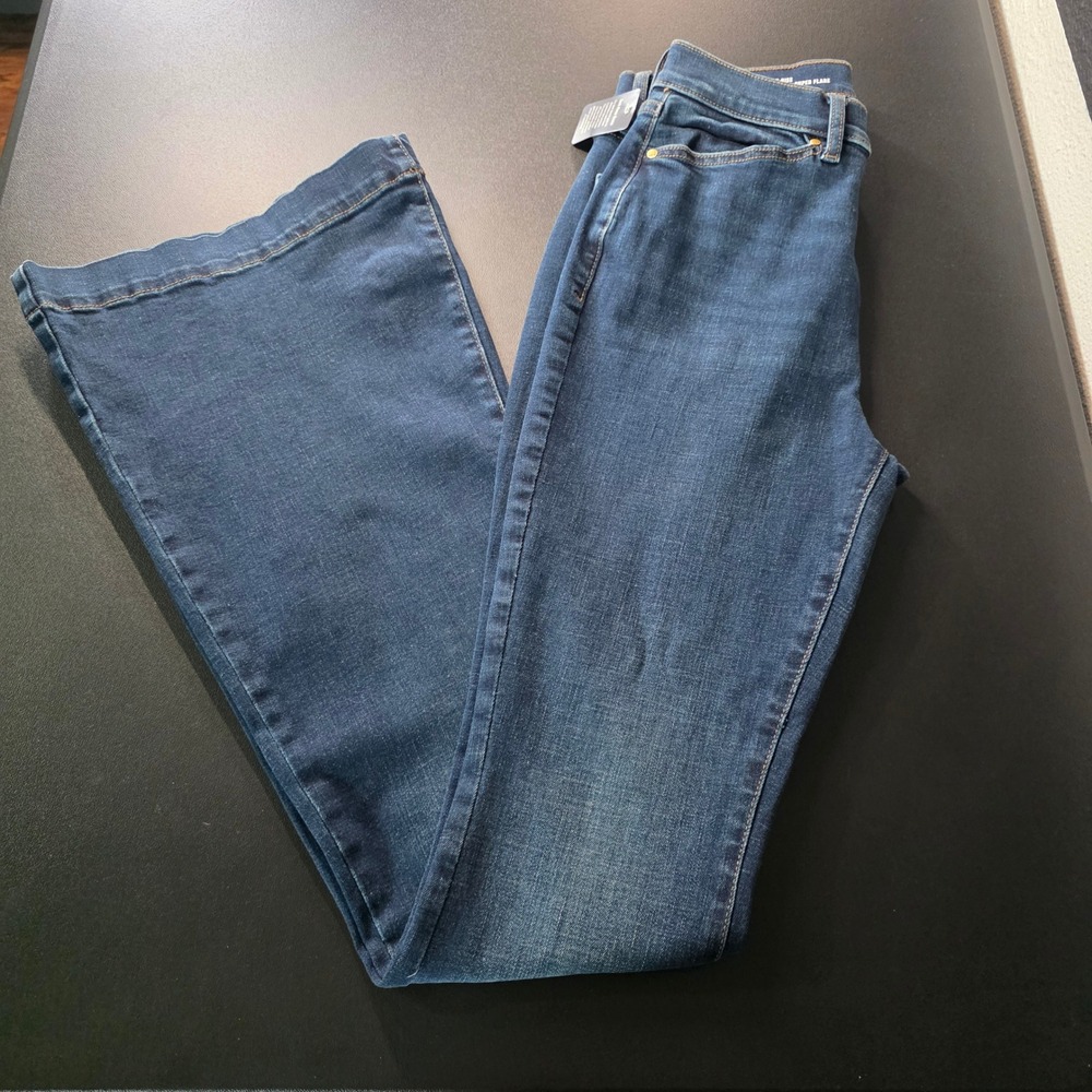 a.n.a High Rise High Heel Super Flare Jeans 4T Dark Wash Tall Denim